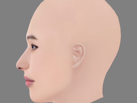 Aya Omasa Head - No Hair - Low poly head for game Modelo 3D