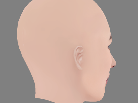 Aya Omasa Head - No Hair - Low poly head for game Modelo 3D