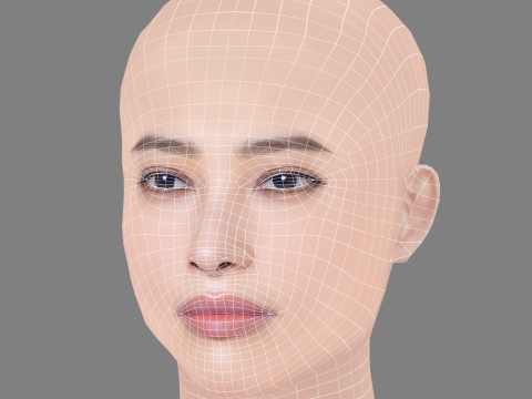 Aya Omasa Head - No Hair - Low poly head for game Modelo 3D