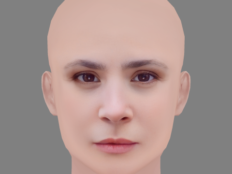 Aylin Tezel Head - No Hair - Low poly head for game 3D Модель