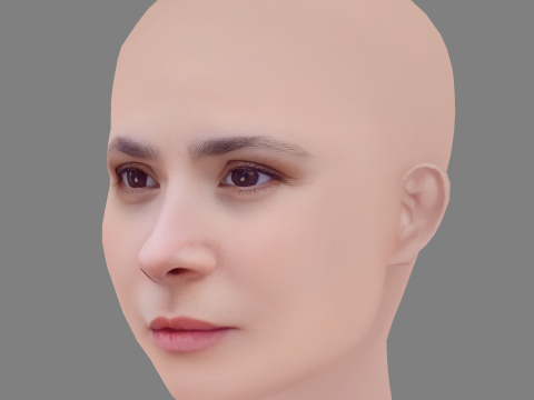 Aylin Tezel Head - No Hair - Low poly head for game 3D Модель