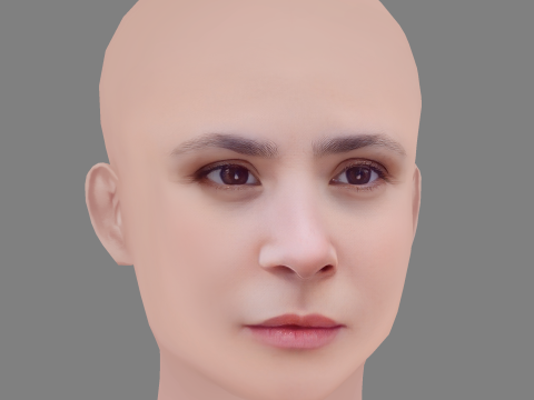 Aylin Tezel Head - No Hair - Low poly head for game 3D Модель