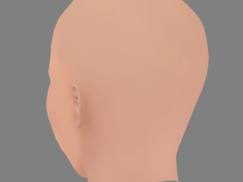 Barbara Branco Head - No Hair - Low poly head for game Modello 3D