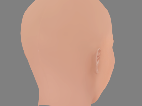 Barbara Branco Head - No Hair - Low poly head for game Modello 3D
