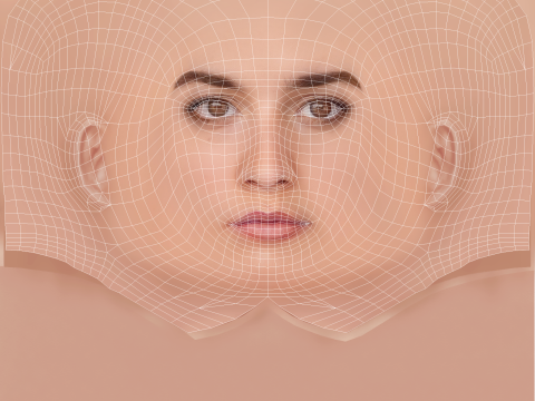 Barbara Branco Head - No Hair - Low poly head for game Modello 3D