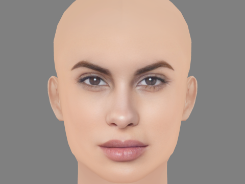Carolina Loureiro Head - No Hair - Low poly head for game 3D 模型