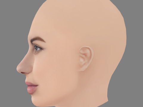Carolina Loureiro Head - No Hair - Low poly head for game 3D 模型