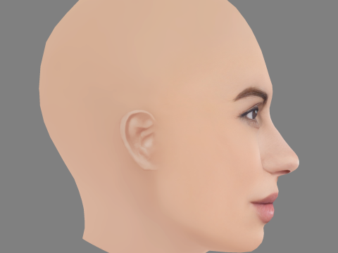 Carolina Loureiro Head - No Hair - Low poly head for game 3D 模型