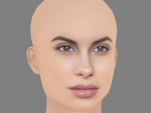 Carolina Loureiro Head - No Hair - Low poly head for game 3D 模型