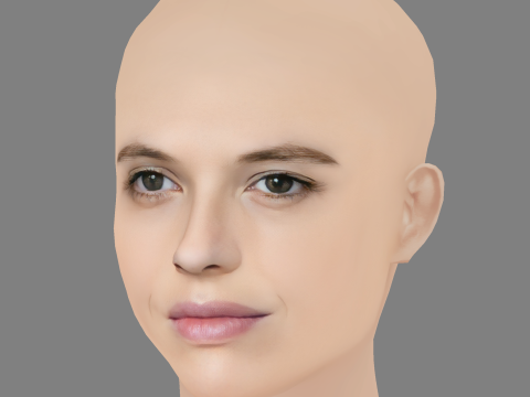 Catarina Wallenstein Head - No Hair - Low poly head for game 3Dモデル
