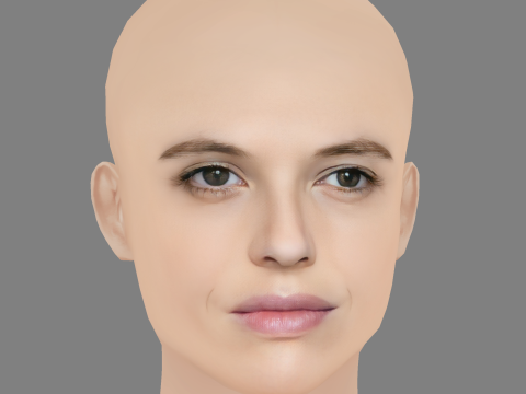 Catarina Wallenstein Head - No Hair - Low poly head for game 3Dモデル