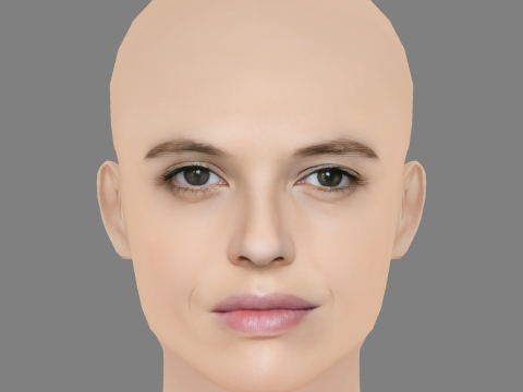 Catarina Wallenstein Head - No Hair - Low poly head for game 3Dモデル