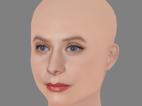 Clara Rosager Head - No Hair - Low poly head for game 3D 模型