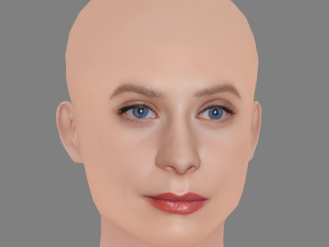 Clara Rosager Head - No Hair - Low poly head for game 3D 模型