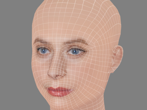 Clara Rosager Head - No Hair - Low poly head for game 3D 模型