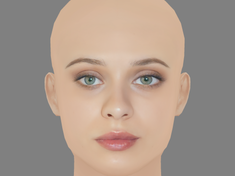 Daniela Melchior Head - No Hair - Low poly head for game 3D Модель