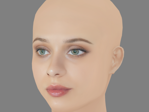 Daniela Melchior Head - No Hair - Low poly head for game 3D Модель