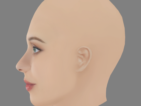 Daniela Melchior Head - No Hair - Low poly head for game 3D Модель