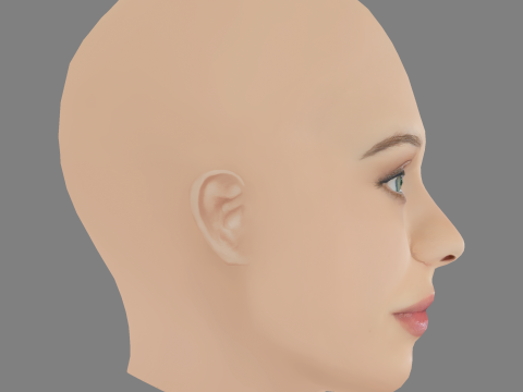 Daniela Melchior Head - No Hair - Low poly head for game 3D Модель