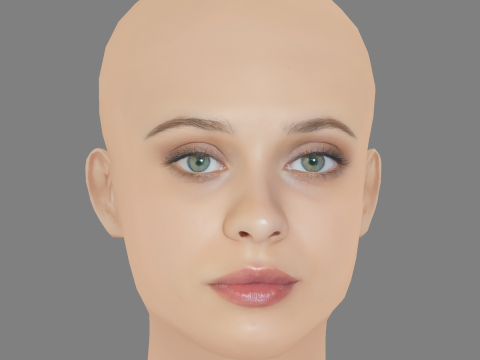 Daniela Melchior Head - No Hair - Low poly head for game 3D Модель