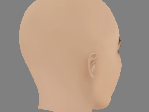 Diana Marques Guerra Head - No Hair - Low poly head for game Model 3D