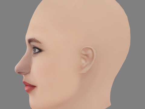 Ella Rumpf Head - No Hair - Low poly head for game 3D Модель