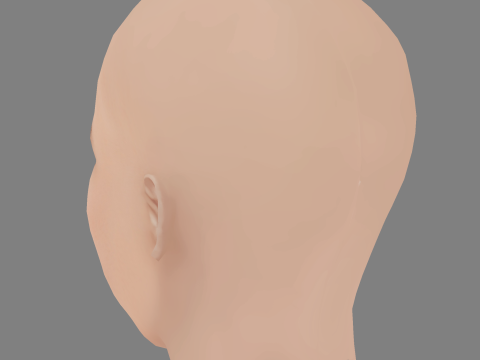 Ella Rumpf Head - No Hair - Low poly head for game 3D Модель