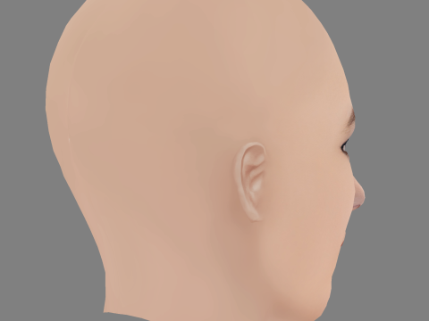 Ella Rumpf Head - No Hair - Low poly head for game 3D Модель
