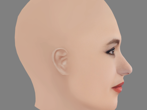 Ella Rumpf Head - No Hair - Low poly head for game 3D Модель