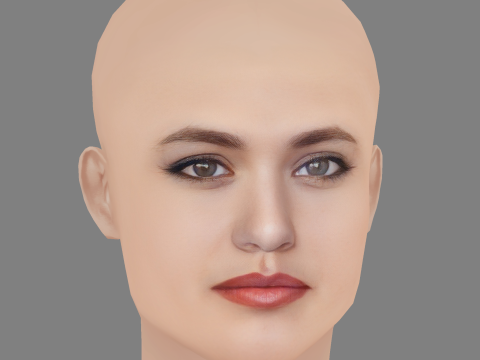 Ella Rumpf Head - No Hair - Low poly head for game 3D Модель