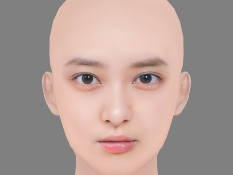 Emi Takei Head - No Hair - Low poly head for game Modèle 3D