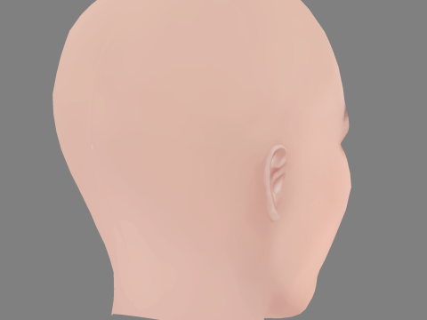 Emi Takei Head - No Hair - Low poly head for game Modèle 3D
