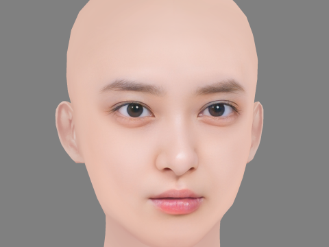 Emi Takei Head - No Hair - Low poly head for game Modèle 3D