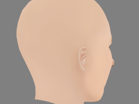Emilia Pieske Head - No Hair - Low poly head for game 3D 模型