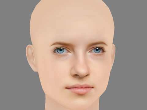 Emilia Pieske Head - No Hair - Low poly head for game 3D 模型