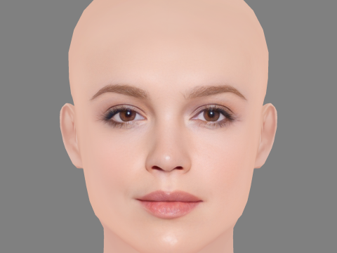 Emilia Schule Head - No Hair - Low poly head for game Modèle 3D
