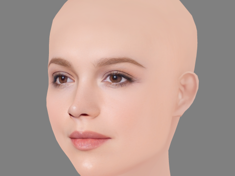 Emilia Schule Head - No Hair - Low poly head for game Modèle 3D