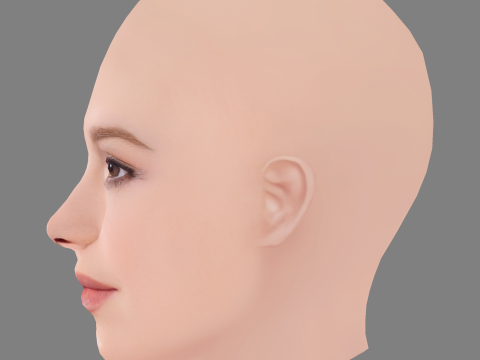 Emilia Schule Head - No Hair - Low poly head for game Modèle 3D