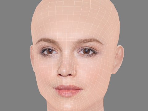 Emilia Schule Head - No Hair - Low poly head for game Modèle 3D