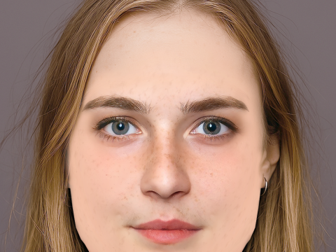 Emilie Kruse Head - No Hair - Low poly head for game 3Dモデル