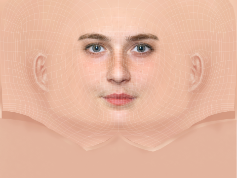 Emilie Kruse Head – No Hair – Low-Poly-Kopf für das Spiel 3D Modell