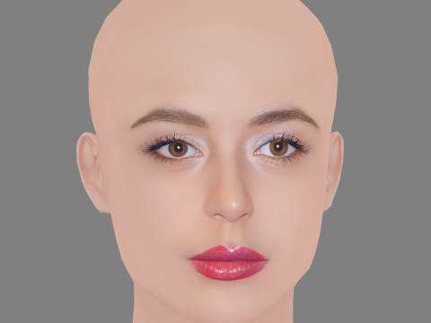 Felice Jankell Head - No Hair - Low poly head for game 3D 模型