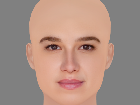 Frederikke Dahl Hansen Head - No Hair - Low poly head for game 3D Модель