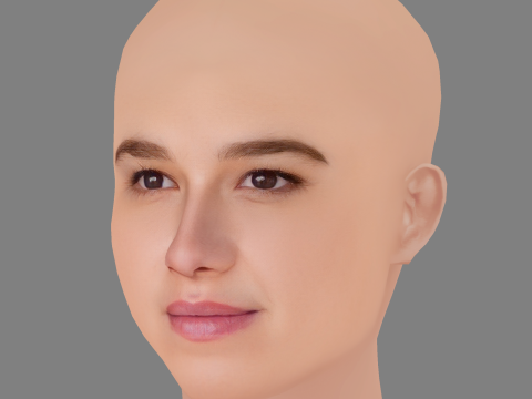 Frederikke Dahl Hansen Head - No Hair - Low poly head for game 3D Модель