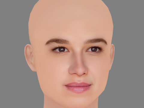 Frederikke Dahl Hansen Head - No Hair - Low poly head for game 3D Модель