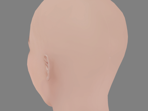 Fumi Nikaido Head - No Hair - Low poly head for game Model 3D