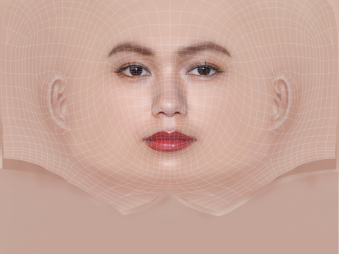 Fumi Nikaido Head - No Hair - Low poly head for game Model 3D