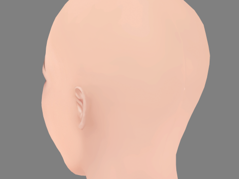 Hana Sugisaki Head - No Hair - Low poly head for game 3D Model