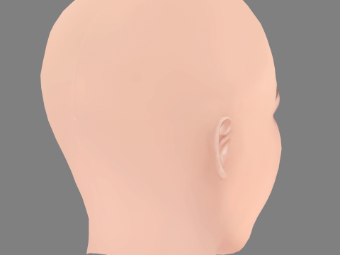 Hana Sugisaki Head - No Hair - Low poly head for game 3D Model