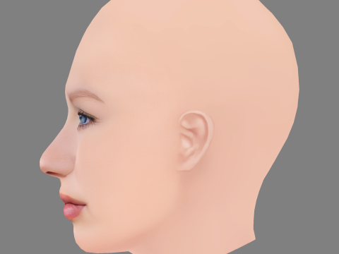 Helena Zengel Head - No Hair - Low poly head for game 3D Modell